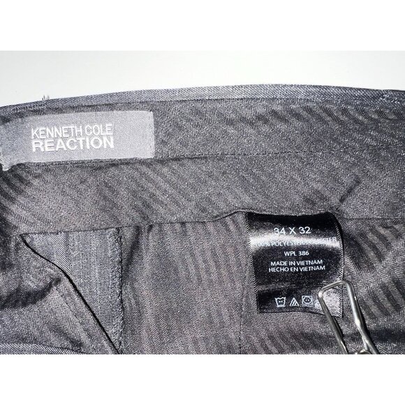 Kenneth Cole Reaction Mens Dress Pants 34X32 Gray Cotton - Picture 3 of 5